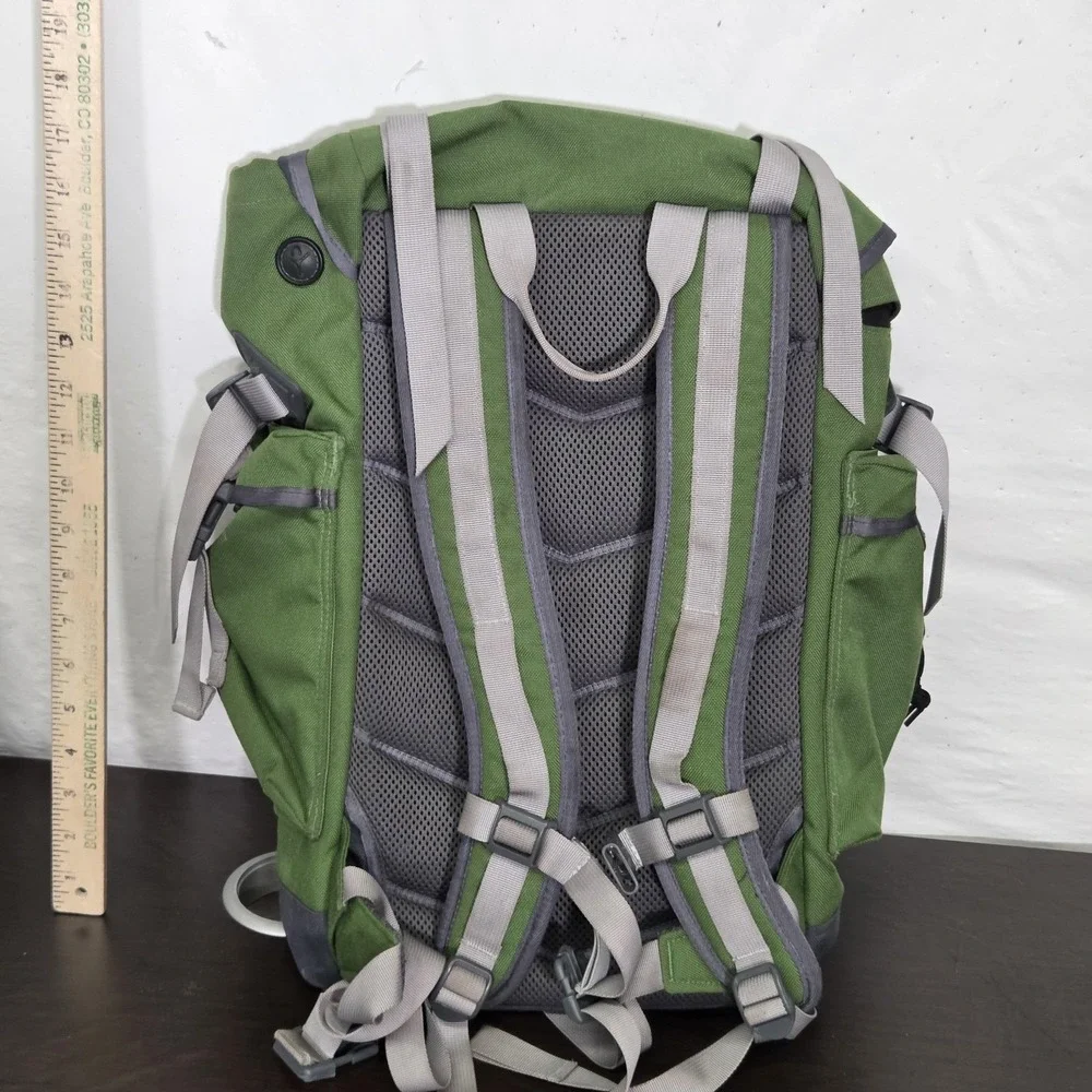 Vintage L.L. Bean Backpack Green Continental Rucksack Travel Hiking Bag 90s
